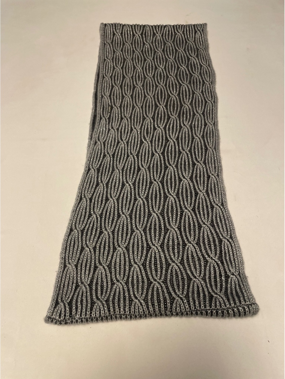 Calvin Klein Gray Cable Knit Scarf